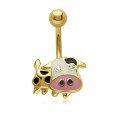 Stone Set Cow Belly Rings CRTN-06